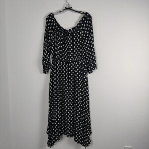 Anthropologie Maeve Polka Dot V-Neck Midi Dress - Size 14 - Flowy Feminine